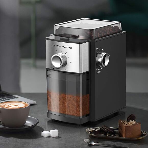 CHEFFANO BG701 Burr Coffee Grinder, Electric Coffee Bean Grinder (Black) - New - Picture 4 of 8